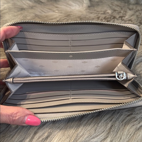 Kate Spade Light Gray Zip Wallet - Picture 4 of 9